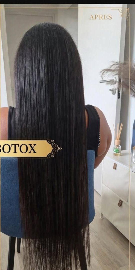 Les mêmes cheveux après le soin Botox : lisses et brillants